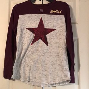 Burgundy justice outfit size 14/16